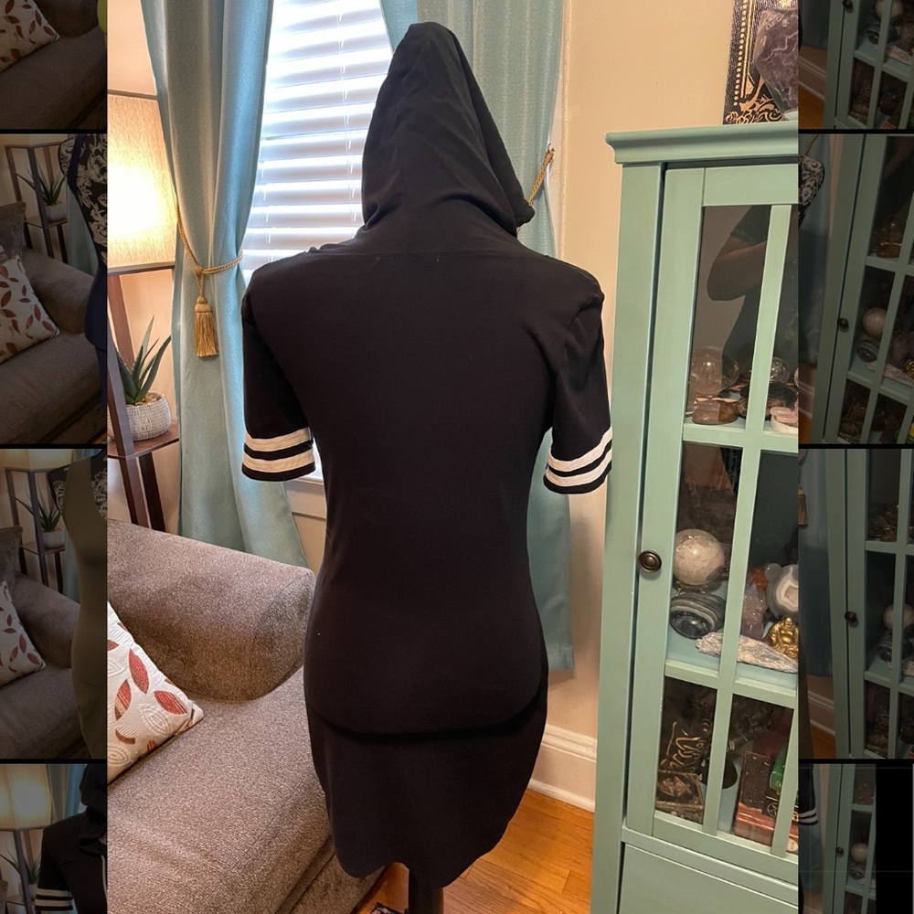 Black Sporty Hoodie Dress - Picture 2 of 3